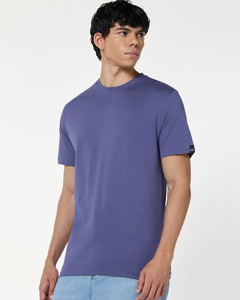 bewakoof Men's Skipper Blue T-shirt